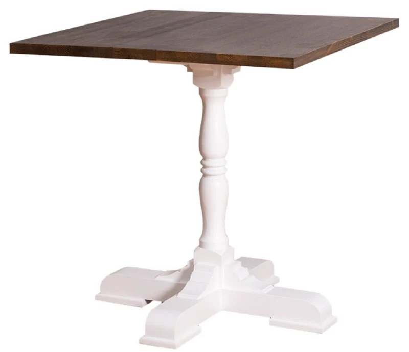 Casa Padrino Landhausstil Esstisch Weiß / Dunkelbraun 80 x 80 x H. 78 cm - Küchentisch im Landhausstil
