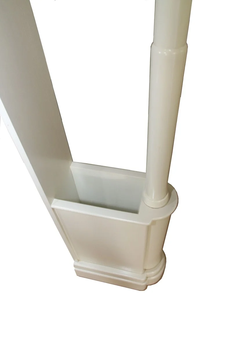 Casa Padrino Barock Garderobenständer in Crème aus massivem Eichenholz mit Regenschirmfach, Höhe ca. 185 cm, Antik Look