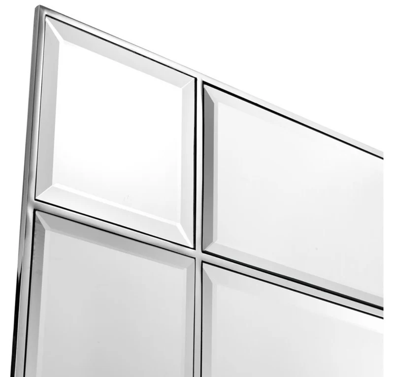 Casa Padrino Luxus Wandspiegel mit Licht Silber 90 x 13 x H. 140 cm - Luxus Qualität