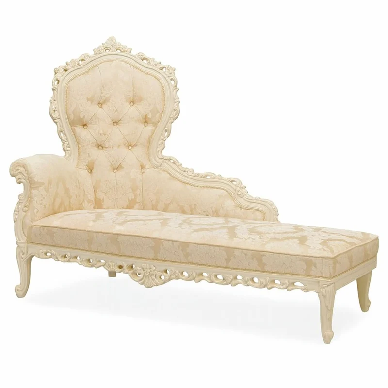 Casa Padrino Luxus Barock Chaiselongue Creme / Gold 160 cm - Barock Möbel