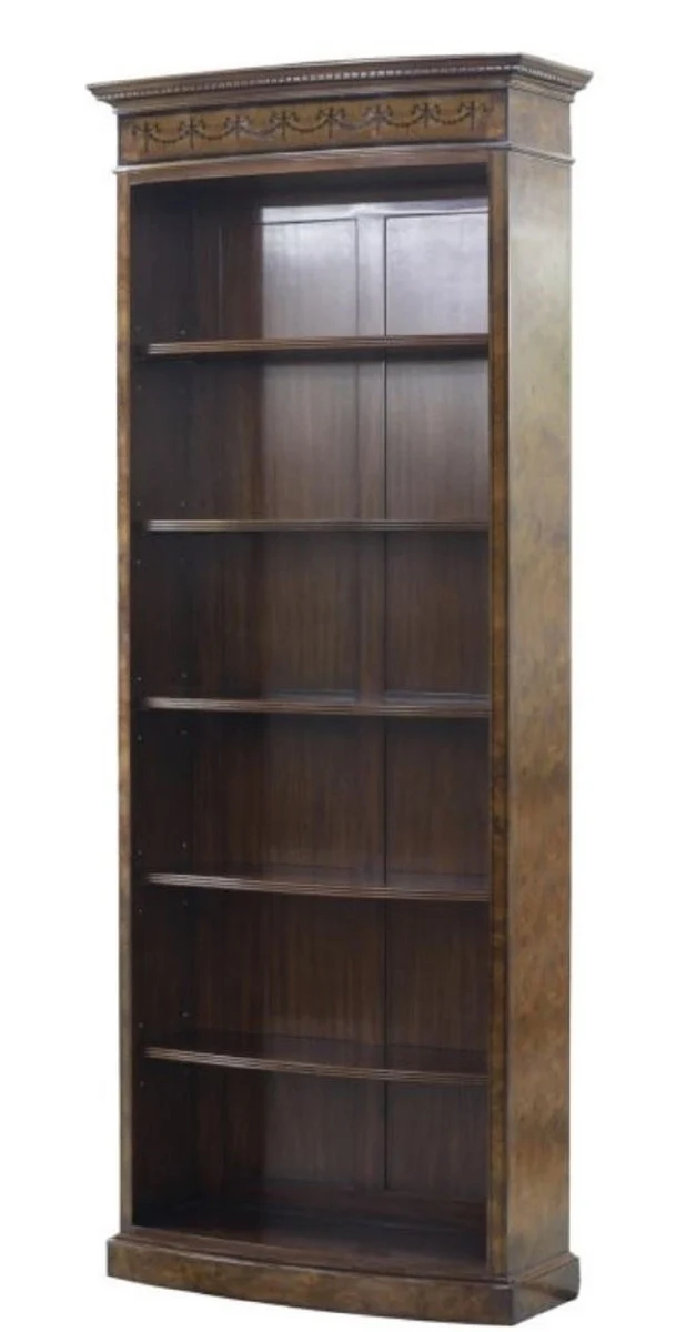 Casa Padrino Luxus Barock Bücherschrank Braun / Dunkelbraun 88 x 34 x H. 222 cm - Luxus Regalschrank im Barockstil