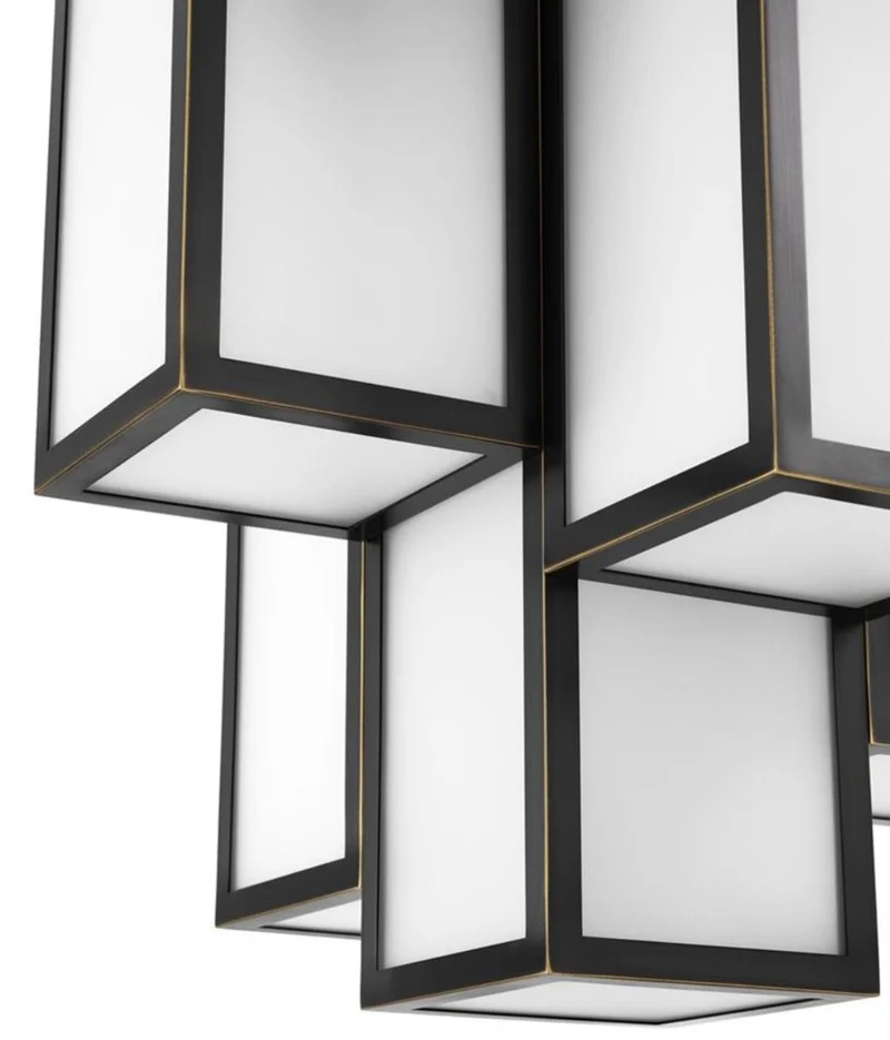 Casa Padrino Luxus Deckenleuchte Bronze / Weiß Ø 50 x H. 53,5 cm - Luxus Qualität