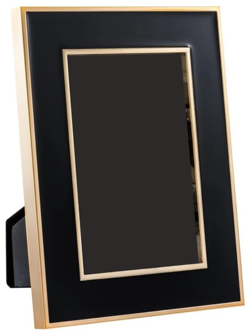 Casa Padrino Tisch-Bilderrahmen 6er Set Schwarz / Gold 15 x H. 21 cm - Luxus Deko Accessoires