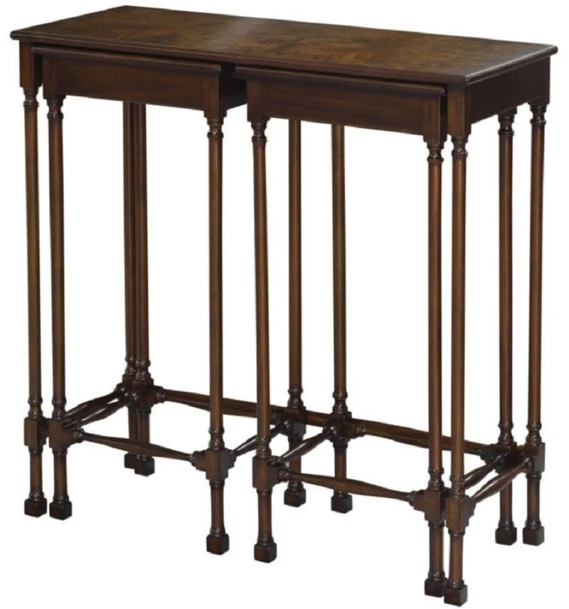 Casa Padrino Luxus Beistelltisch Set Braun / Dunkelbraun 67 x 28 x H. 70 cm - Luxus Wohnzimmermöbel