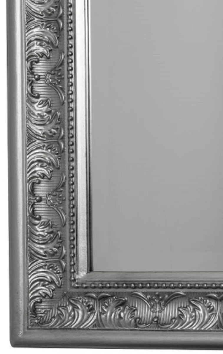 Casa Padrino Barock Spiegel Silber 72 x H. 162 cm - Handgefertigter Barock Wandspiegel