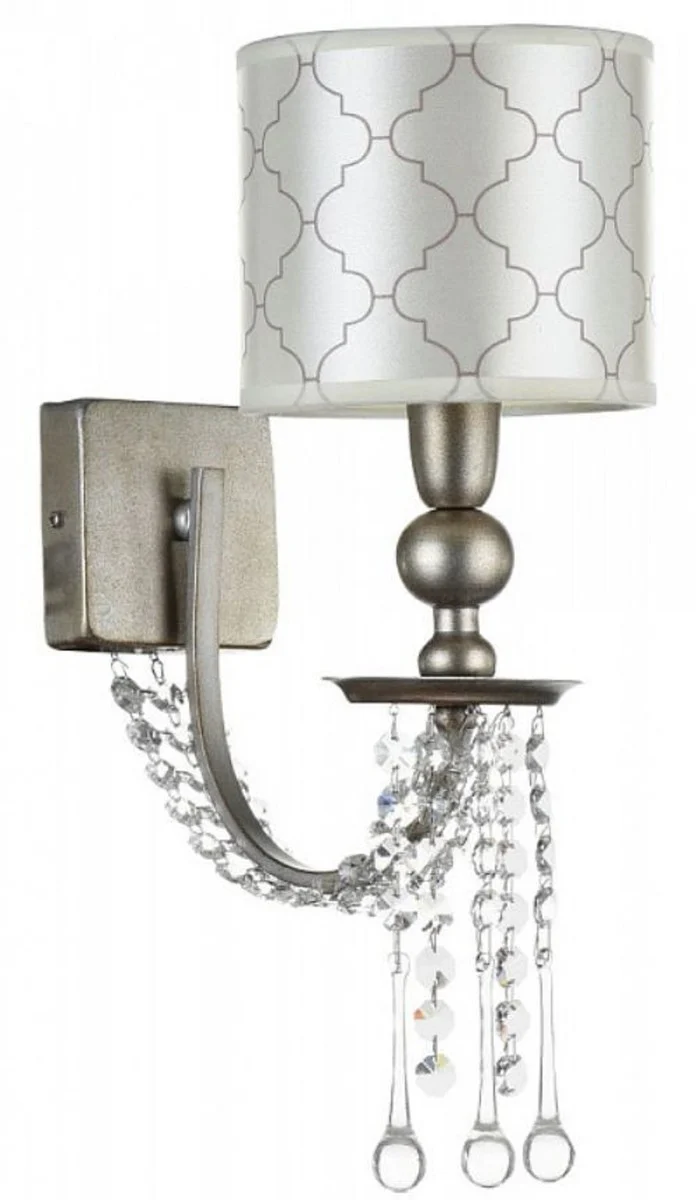 Casa Padrino Barock Kristall Wandleuchte Antik Gold / Beige 14 x 24 x H. 38 cm - Wandlampe im Barockstil