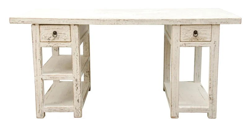 Casa Padrino Landhausstil Schreibtisch Antik Weiß 170 x 70 x H. 80 cm - Büromöbel im Landhausstil