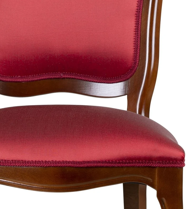 Casa Padrino Luxus Jugendstil Esszimmerstuhl 6er Set Bordeauxrot / Braun 49 x 57 x H. 99 cm - Elegante Küchenstühle - Jugendstil Esszimmer Möbel - Jugendstil Esszimmer Einrichtung