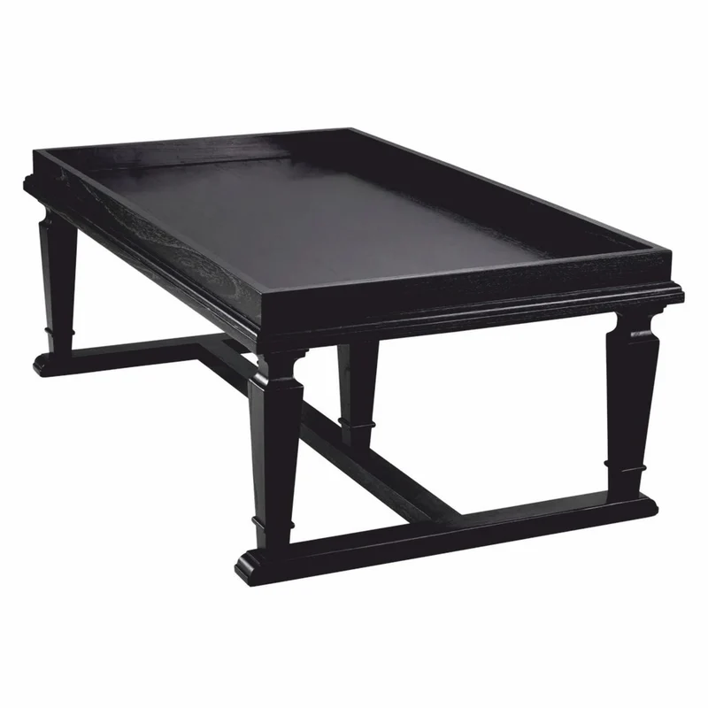 Casa Padrino Luxus Couchtisch Schwarz 130 cm - Hotel & Wohnzimmer Möbel