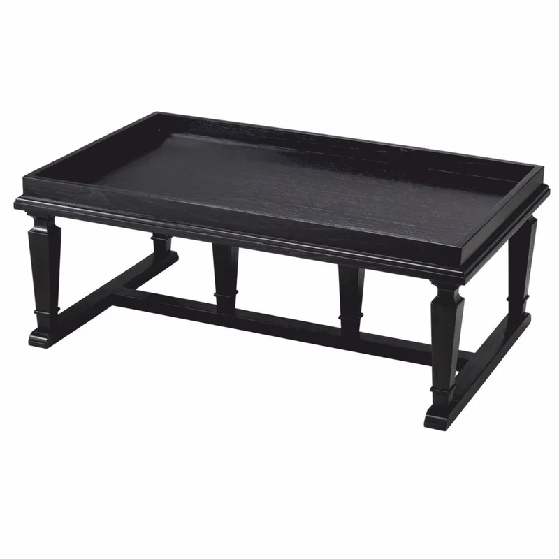 Casa Padrino Luxus Couchtisch Schwarz 130 cm - Hotel & Wohnzimmer Möbel