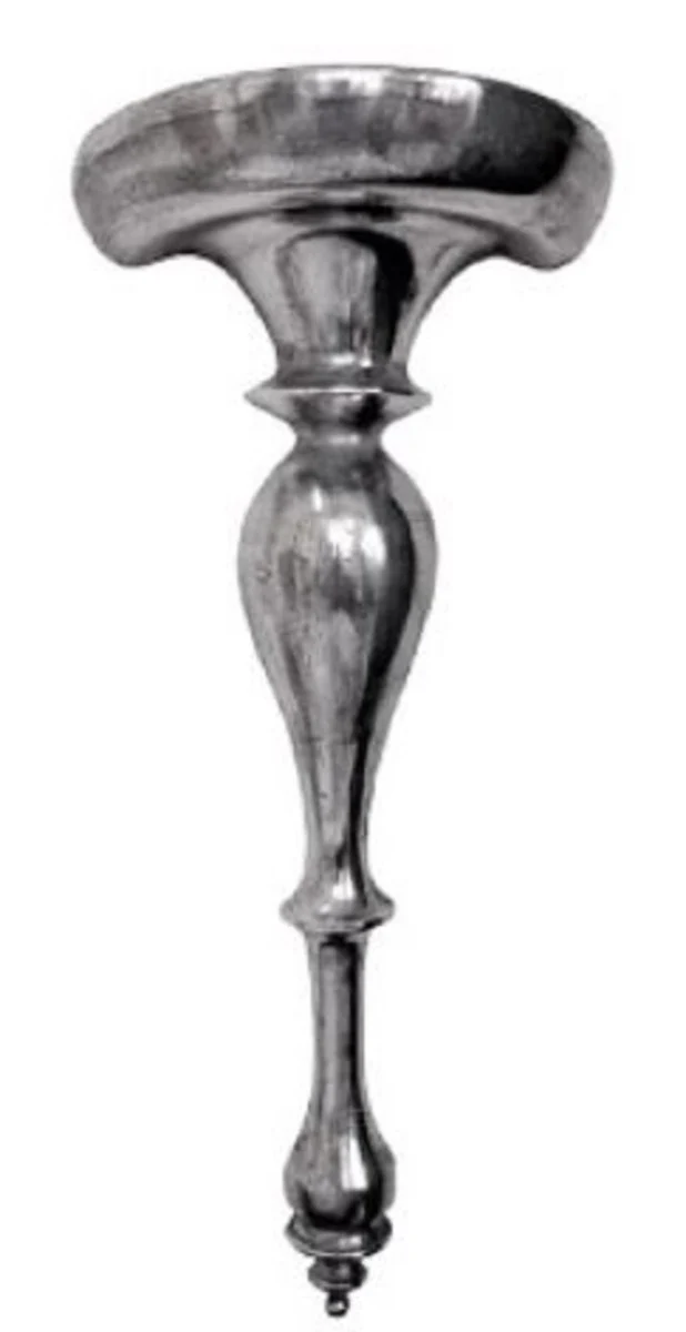 Casa Padrino Jugendstil Aluminium Wandkonsole Silber 34 x 17 x H. 77 cm - Barock & Jugendstil Wanddeko