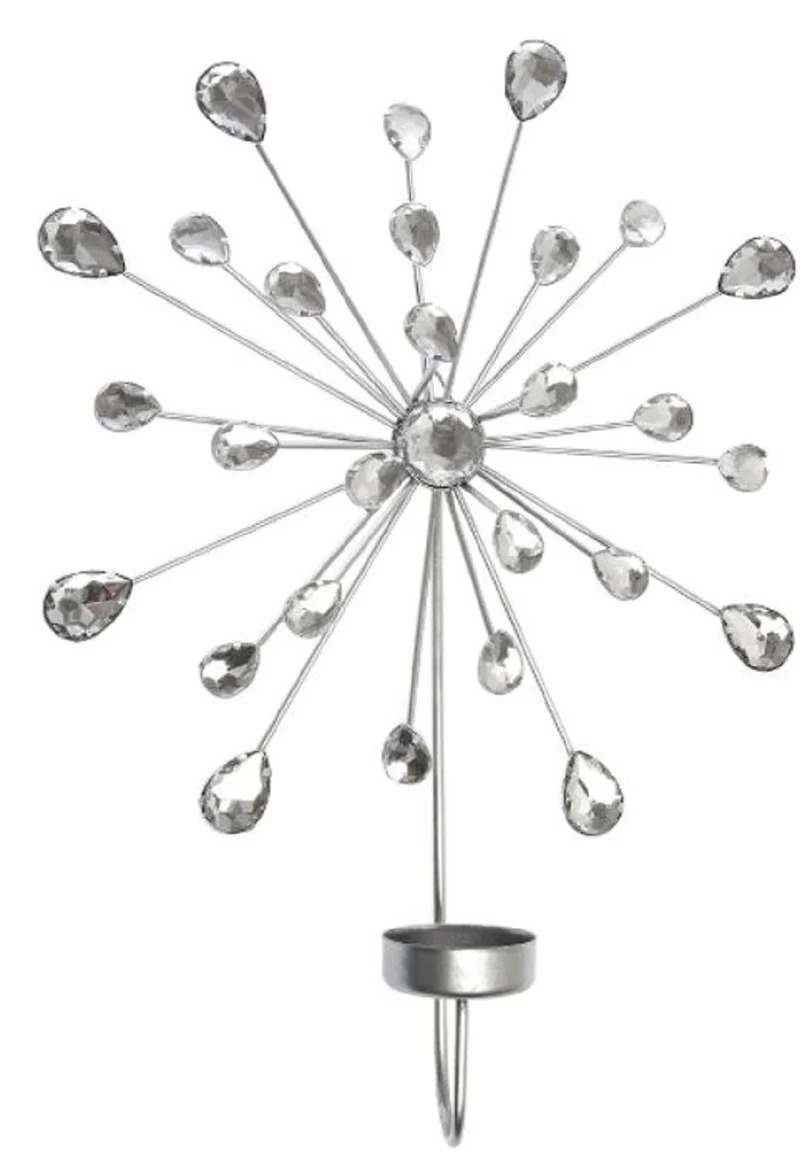 Casa Padrino Designer Wandkerzenhalter 4er Set Silber 24 x 6 x H. 31 cm - Dekorative Wanddeko