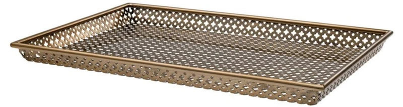 Casa Padrino Luxus Serviertablett Antik Messingfarben 52 x 35 x H. 3,5 cm - Gastronomie Accessoires