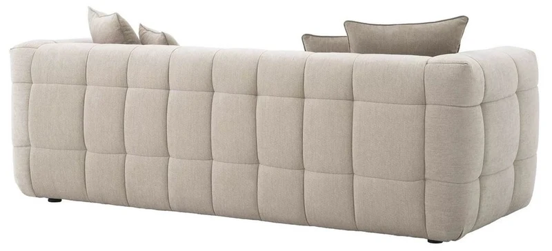 Casa Padrino Luxus Sofa Sandfarben 230 x 100 x H. 75 cm - Wohnzimmer Sofa mit 4 Kissen - Wohnzimmer Möbel - Luxus Möbel - Wohnzimmer Einrichtung - Luxus Einrichtung - Luxus Qualität