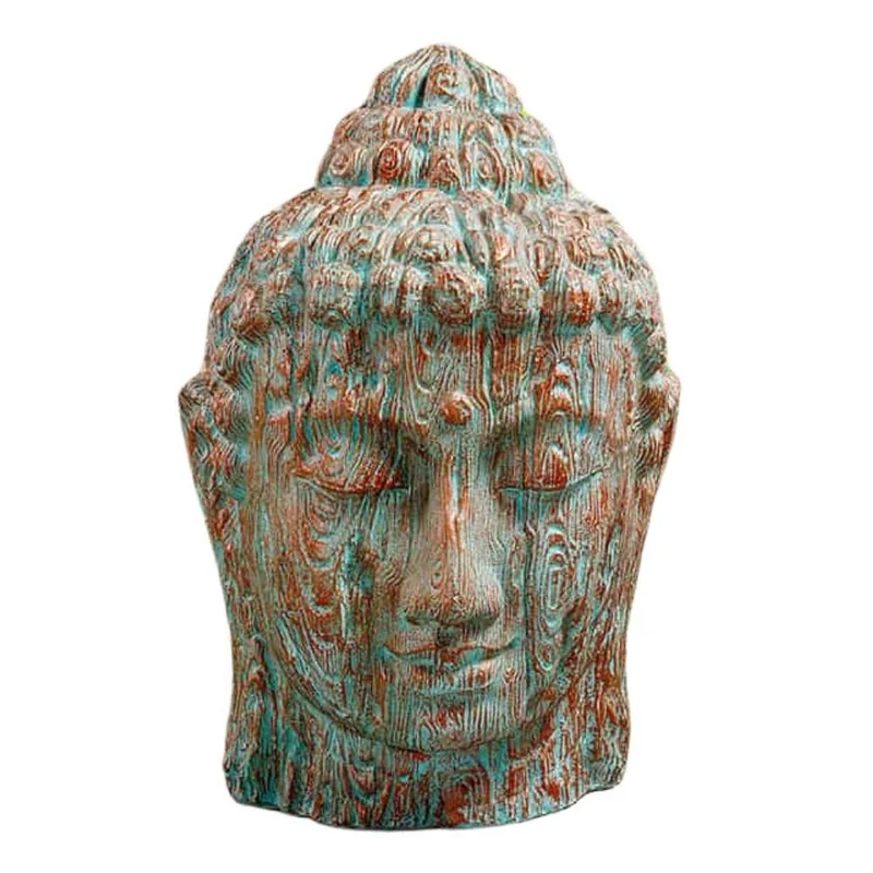 Exklusiver Buddha Kopf BESAR ca. H110cm kupfer-grün Outdoor Indoor