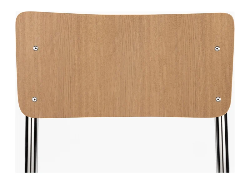 Esszimmerstuhl Back to School im 4er-Set, Oak/Chrome von Zuiver