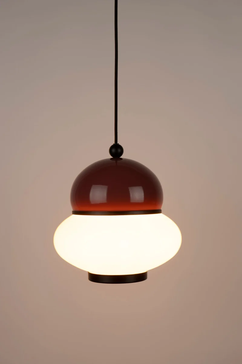 Pendelleuchte Bumble von Zuiver, Beige mit Milchglas-Schirm