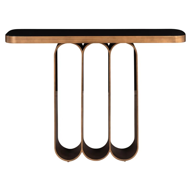 Konsole Locarno brushed gold – Eisen & Keramik, wendbare Platte