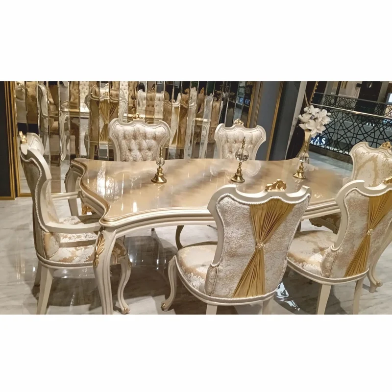 Casa Padrino Luxus Barock Esszimmer Stuhl Gold / Weiß / Grau / Gold H. 110 cm - Barock Esszimmer Möbel