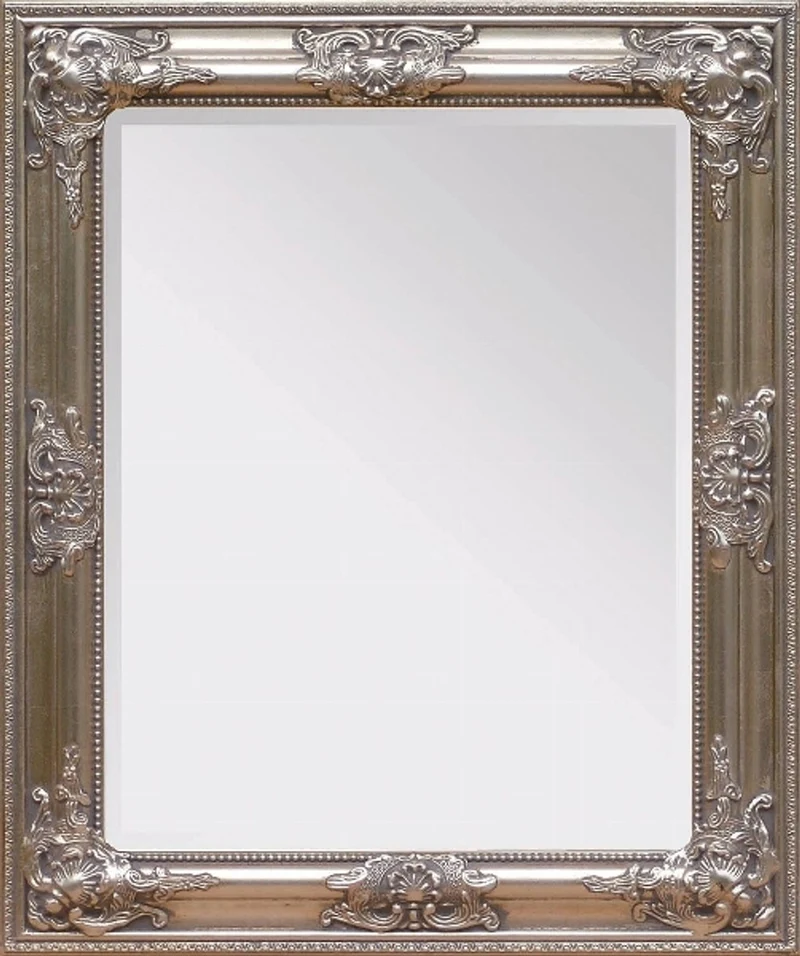 Casa Padrino Barock Wandspiegel Silber Höhe 62 cm, Breite 52 cm - Edel & Prunkvoll - Vintagelook - Handgefertigt