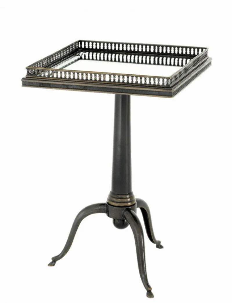 Casa Padrino Luxus Art Deco Designer Beistelltisch Anthrazit, 40 x 40 x H. 61-71 cm