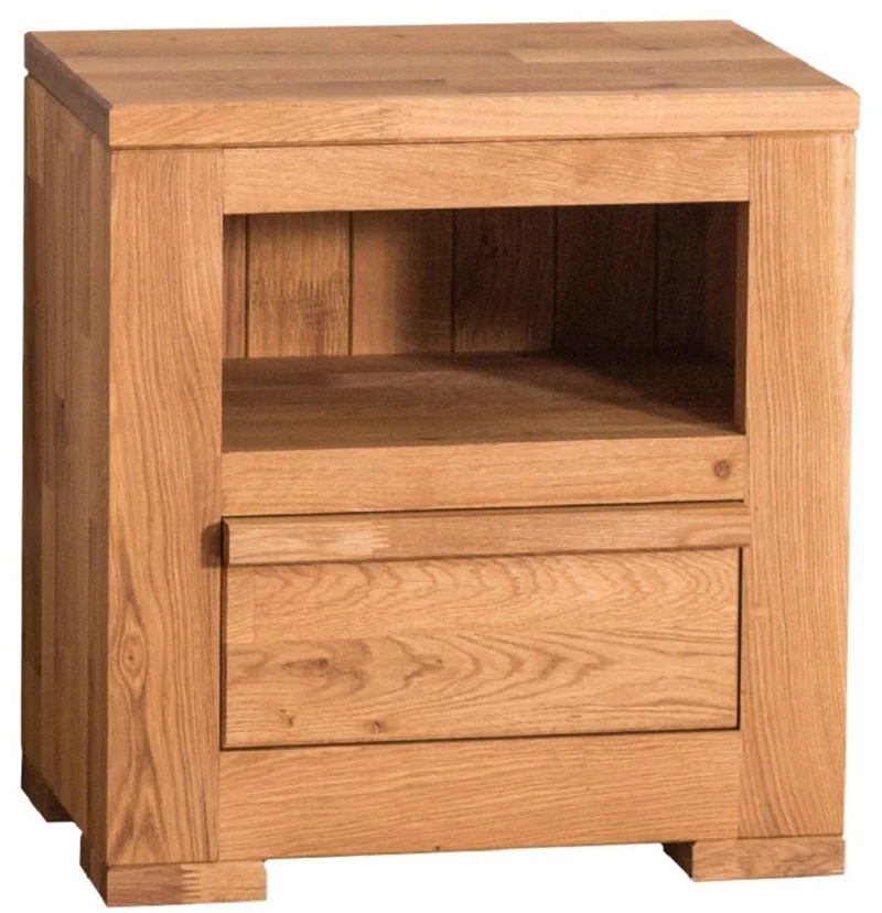 Casa Padrino Landhausstil Nachttisch mit Schublade Naturfarben 47 x 32 x H. 50 cm - Landhausstil Schlafzimmermöbel