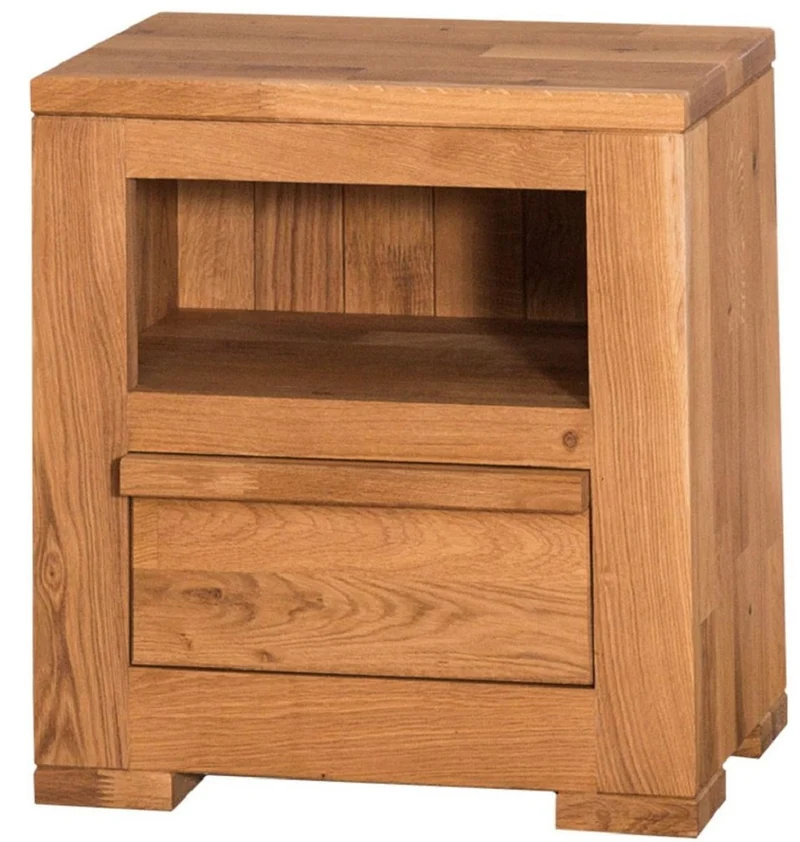 Casa Padrino Landhausstil Nachttisch mit Schublade Naturfarben 47 x 32 x H. 50 cm - Landhausstil Schlafzimmermöbel