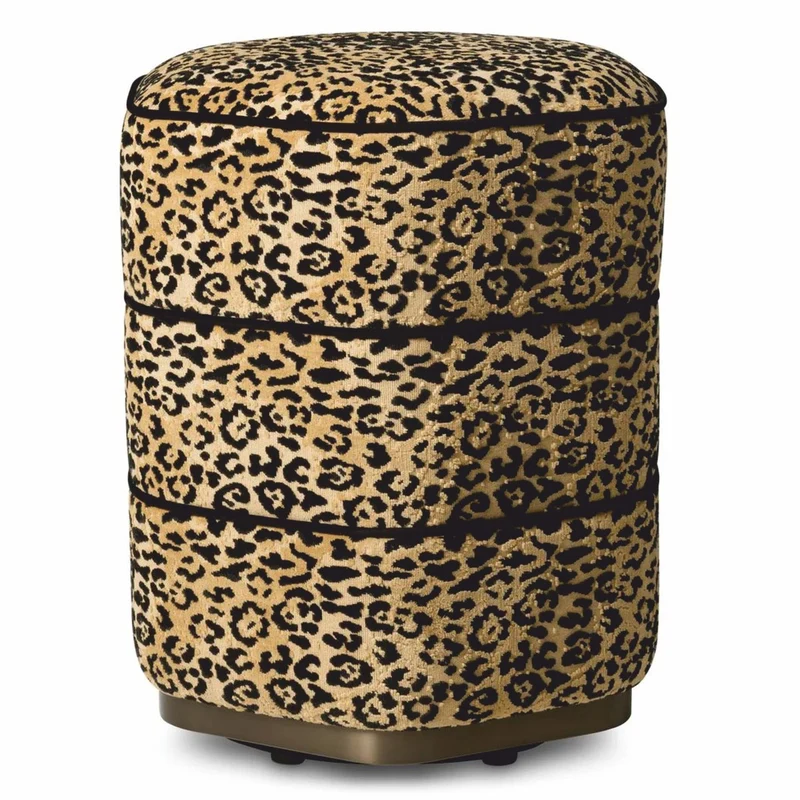 Casa Padrino Luxus Hocker Leopard / Bronze H. 54 cm - Luxus Hotel Möbel
