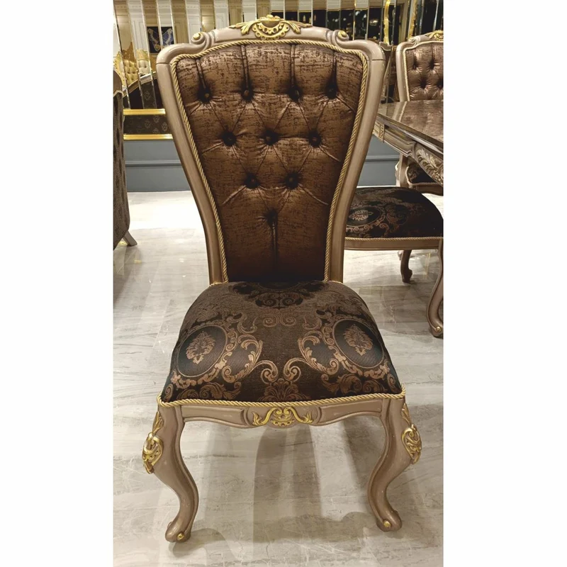 Casa Padrino Luxus Barock Esszimmer Stuhl Schwarz / Grau / Gold H. 113 cm - Barock Esszimmer Möbel