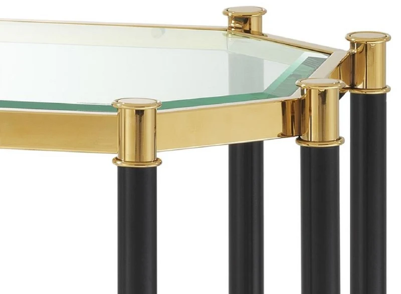Casa Padrino Wohnzimmer Konsolentisch Gold / Schwarz 169 x 53,5 x H. 75,5 cm - Luxus Konsole