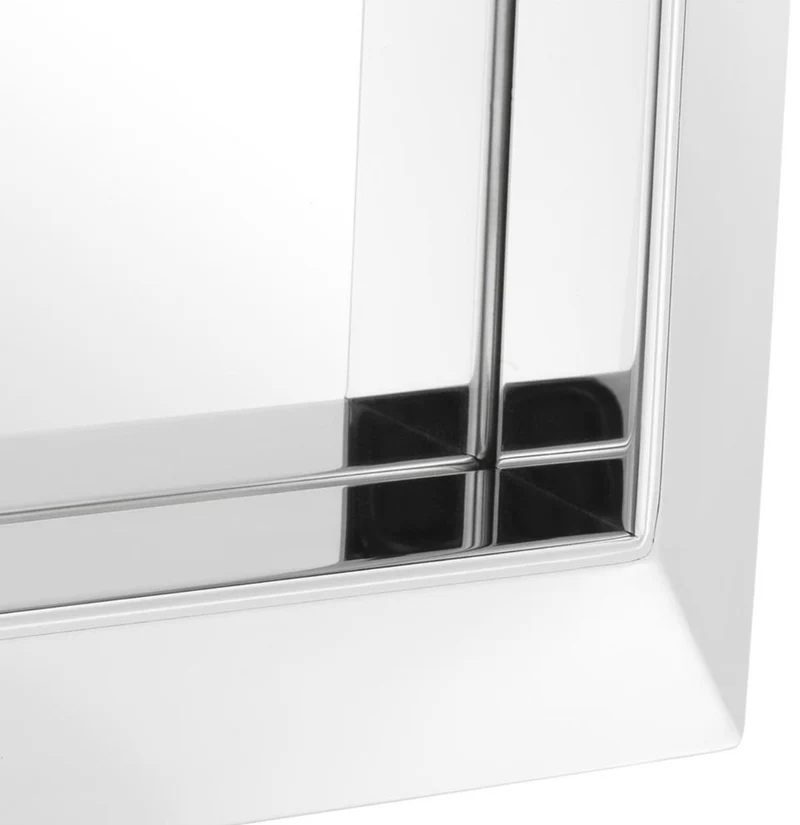 Casa Padrino Luxus Spiegel Silber 31 x 7 x H. 31 cm - Edelstahl Wandspiegel
