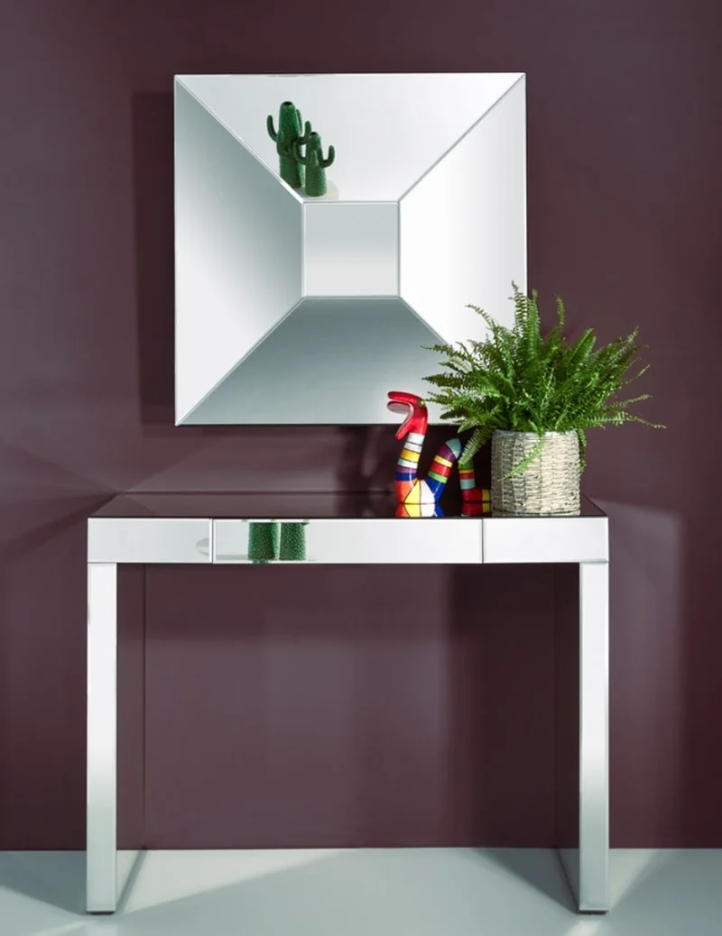 Casa Padrino Designer Spiegel 90 x 10 x H. 90 cm - Luxus Qualität