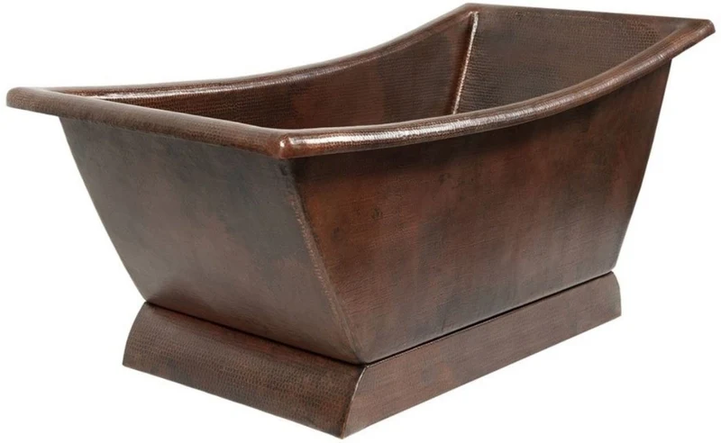 Casa Padrino Luxus Jugendstil Kupfer Badewanne 170 x 76 x H. 76 cm - Freistehende Retro Badewanne - Rustikale Badezimmer Möbel