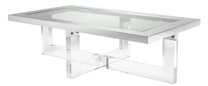 Casa Padrino Luxus Couchtisch 140 x 80,5 x H. 43 cm - Designer Wohnzimmertisch
