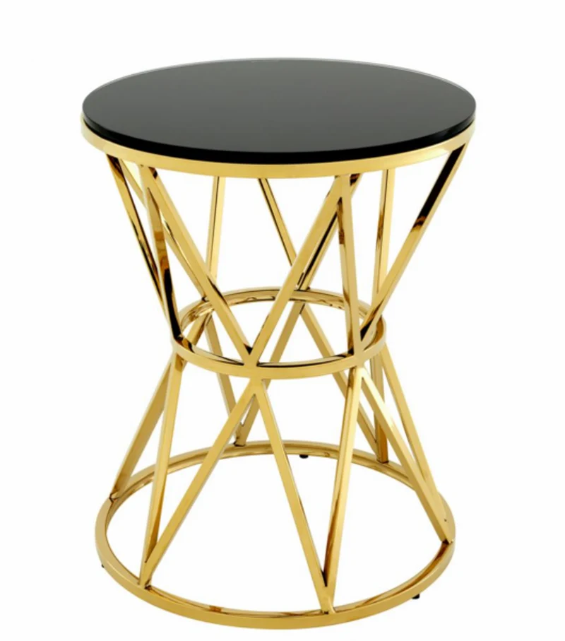 Casa Padrino Luxus Art Deco Designer Beistelltisch Gold - 44 x H. 55 cm - Edler Beistelltisch