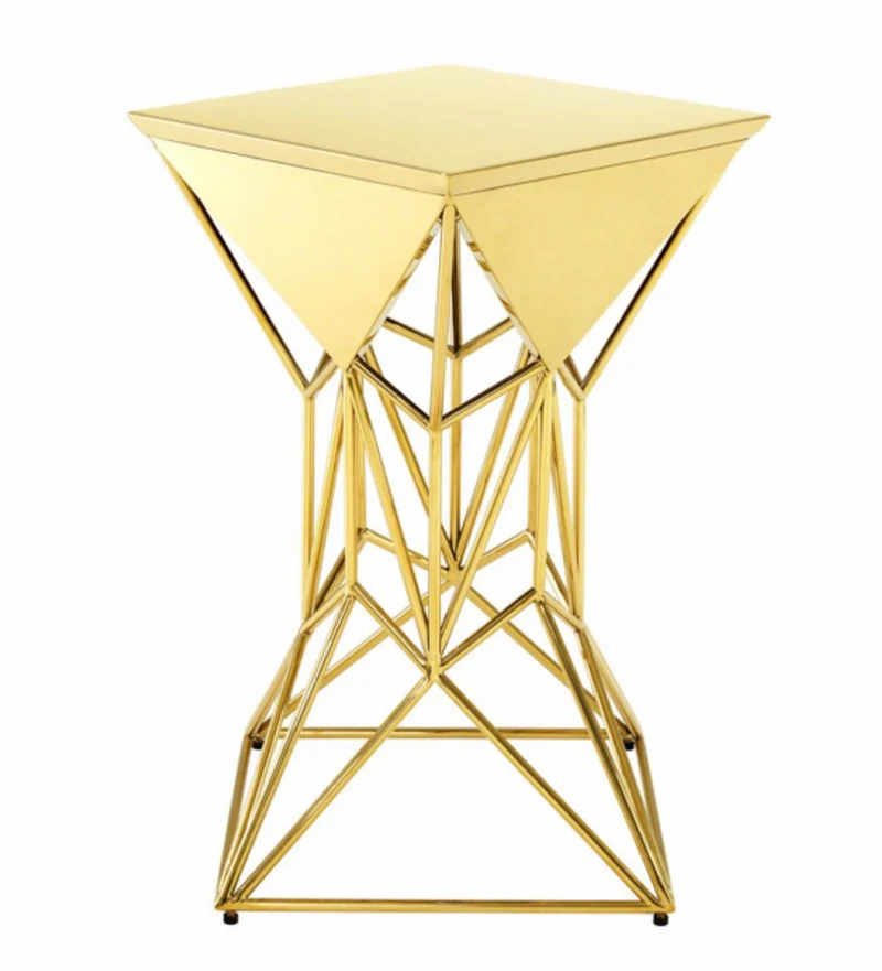Casa Padrino Luxus Art Deco Designer Beistelltisch Gold - 36 x 36 x H. 60 cm