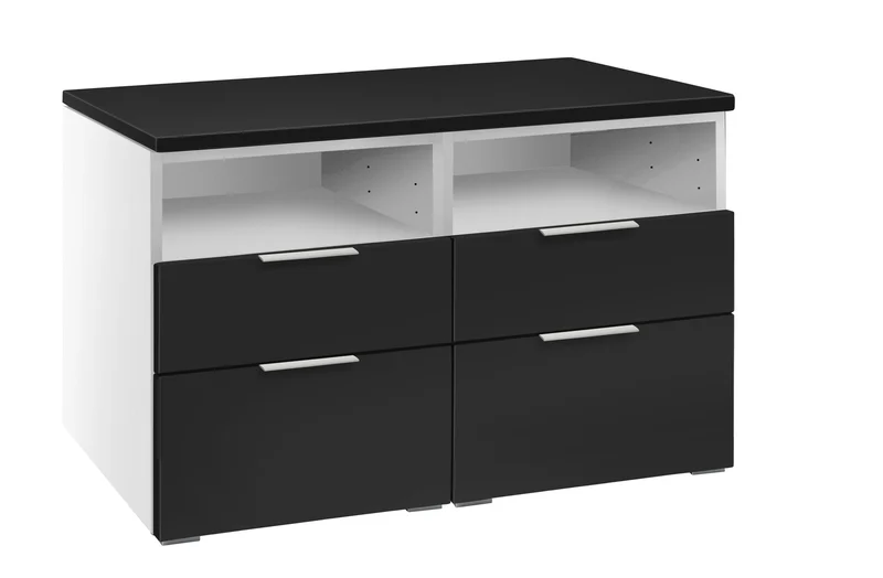 Hasena Dowio Kommode Selezione Weiß/Schwarz mit 4 Schubladen