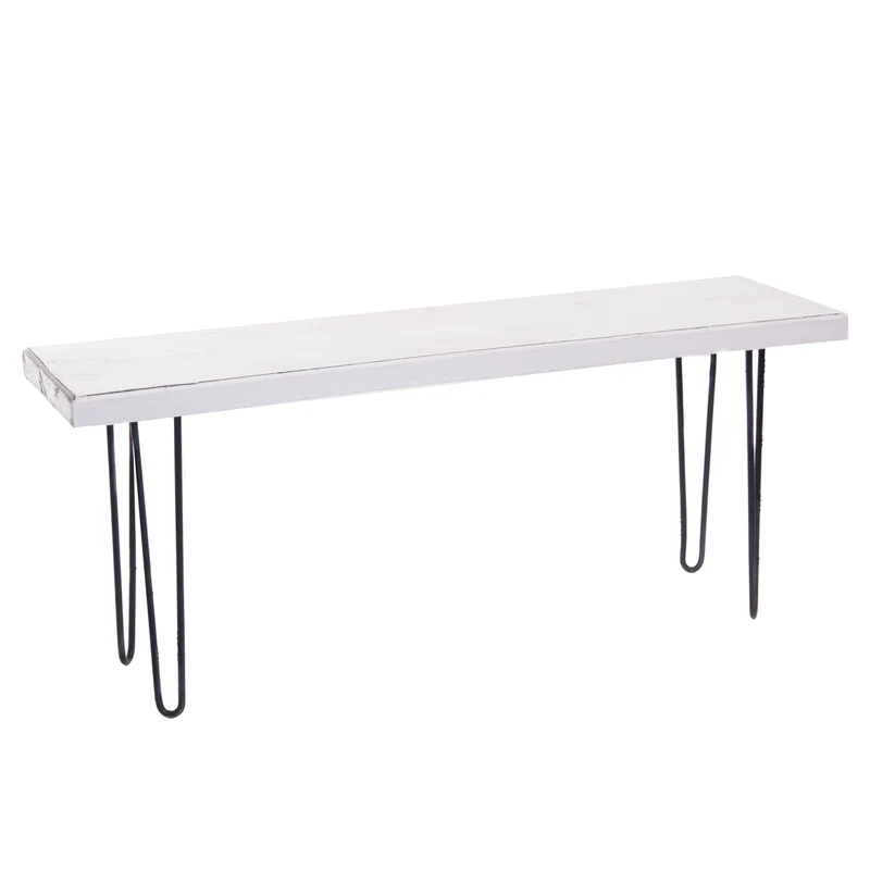 SITZBANK "BOHLE" | 120 cm, Mahagoni, mit Gestell | Beistellbank | Farbe: 06 weiß-landhaus