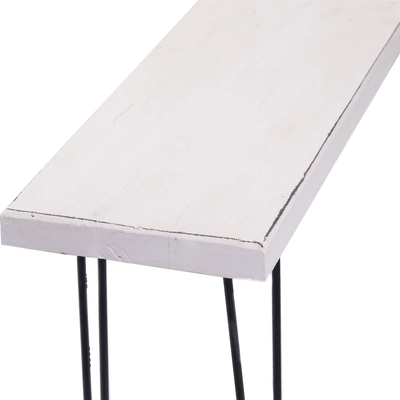 SITZBANK "BOHLE" | 120 cm, Mahagoni, mit Gestell | Beistellbank | Farbe: 06 weiß-landhaus