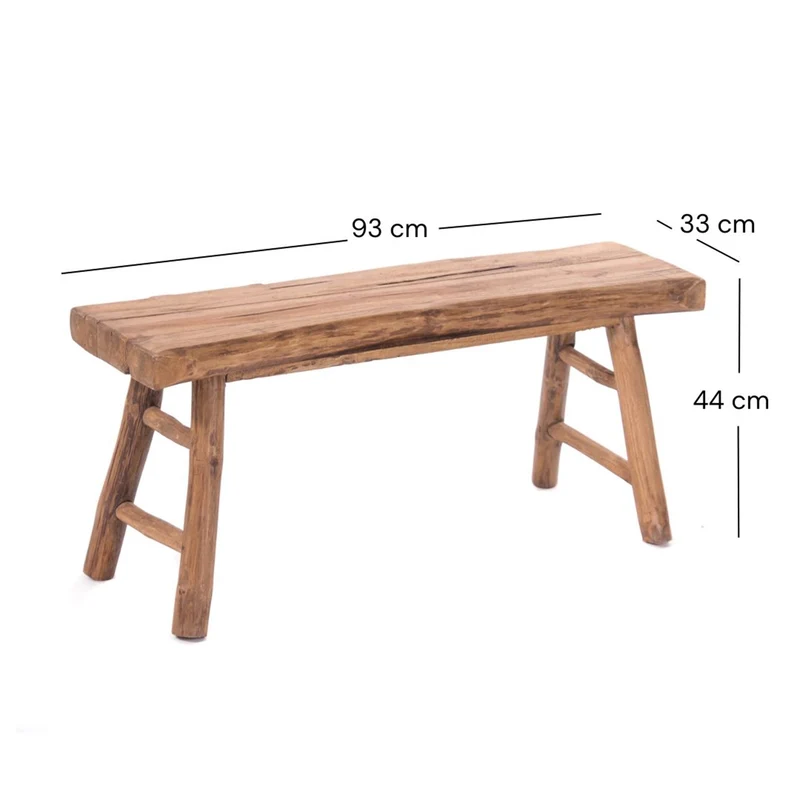 HOLZBANK "MALU 93" | Teakholz, 93x44 cm | Natur Sitzbank