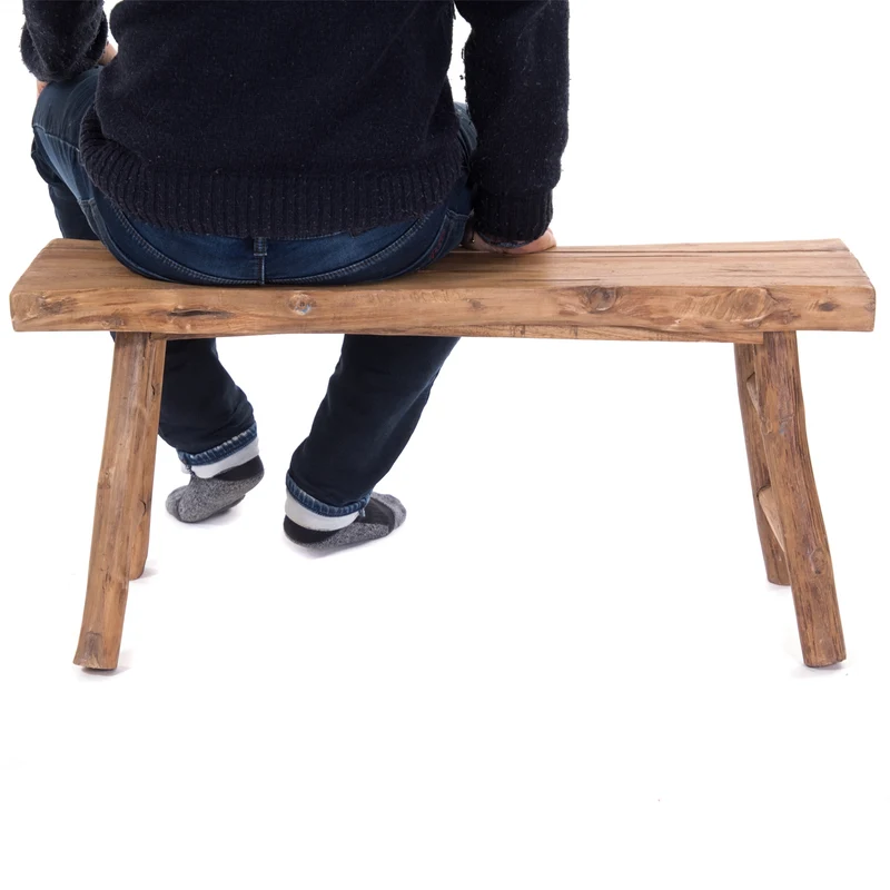 HOLZBANK "MALU 93" | Teakholz, 93x44 cm | Natur Sitzbank