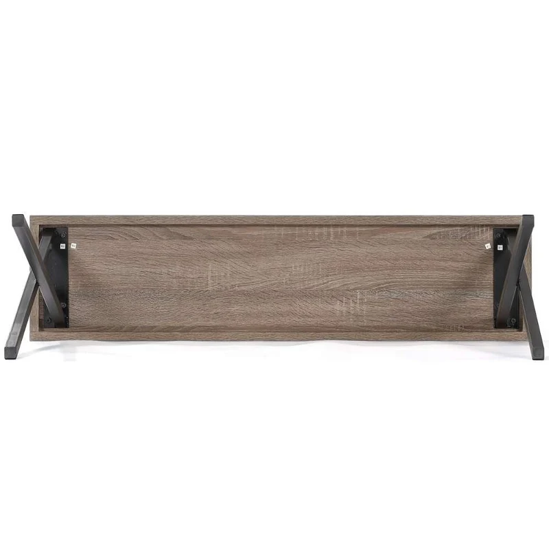 Moderne Konsole GRIGIO 100cm hellgrau Eichen-Optik Metallgestell