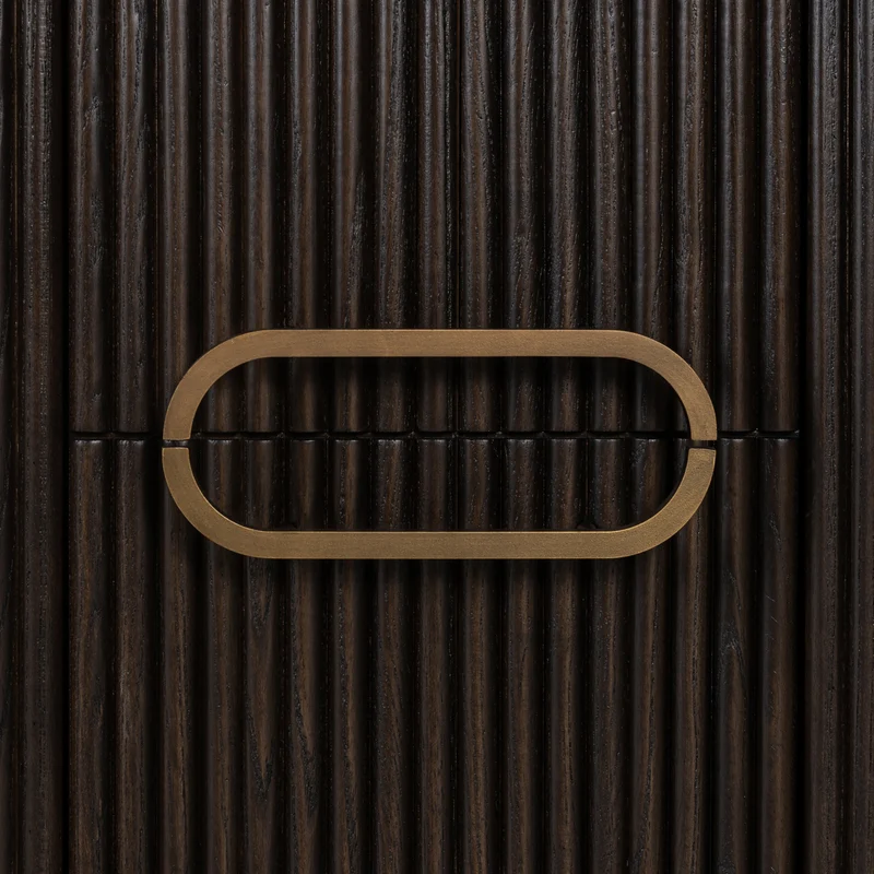 Nachttisch Luxor Eiche braun mit goldenen Akzenten – Richmond Design