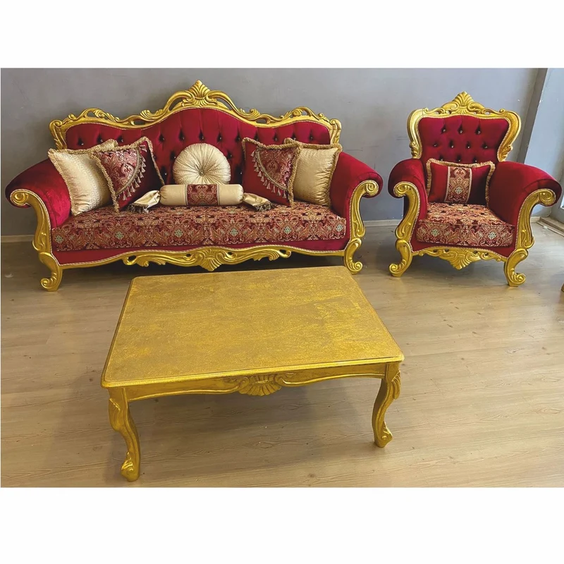 Casa Padrino Luxus Barock Sessel mit Glitzersteinen Bordeauxrot / Gold - Luxus Barockstil Möbel