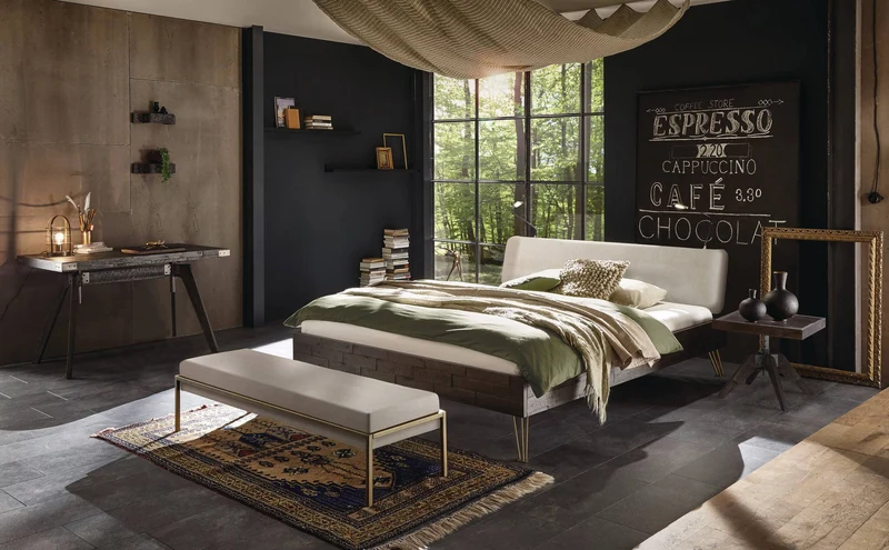 Hasena Sekretär Scola Akazie Vintage Grey im Industrial-Loft-Stil