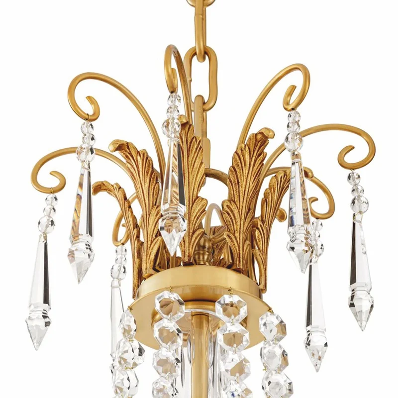 Casa Padrino Luxus Barock Kristall Kronleuchter Antik Gold Ø 80 x H. 116 cm - Luxus Qualität