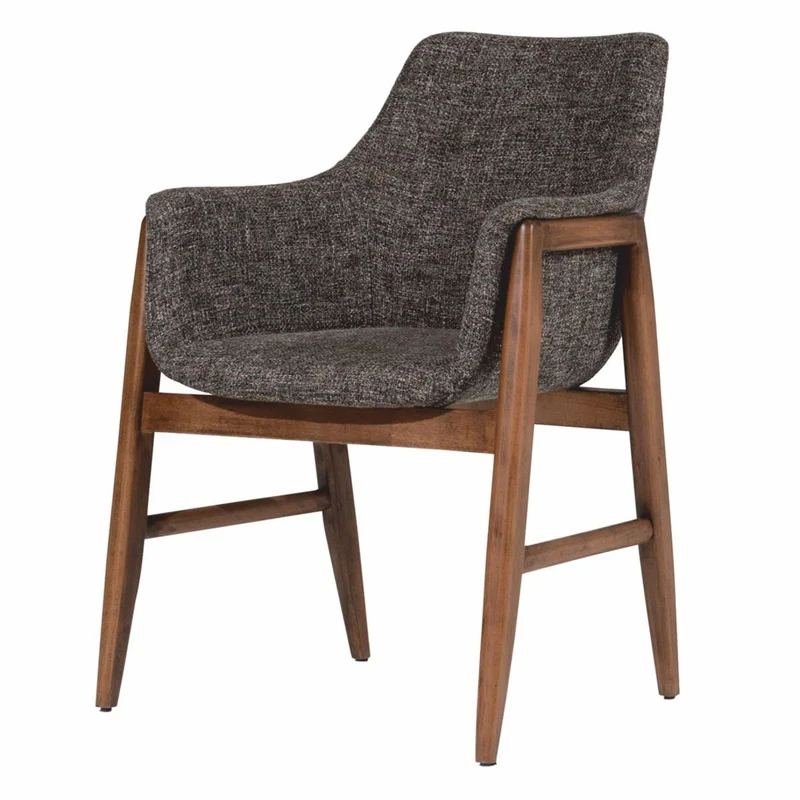Casa Padrino Luxus Esszimmer Stuhl 6er Set mit Armlehnen Schwarz / Braun H. 86 cm