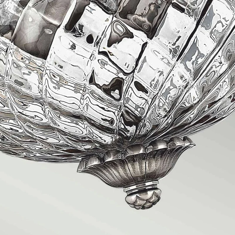 Casa Padrino Barock Kristall Deckenleuchte Antik Silber Ø 40,6 cm