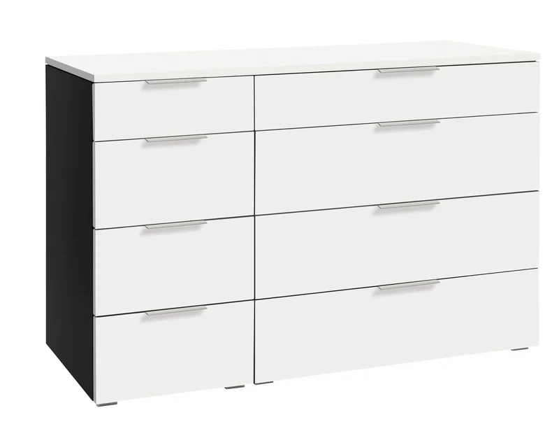 Hasena Kommode Cassino Selezione Schwarz-Weiß mit 8 Schubladen