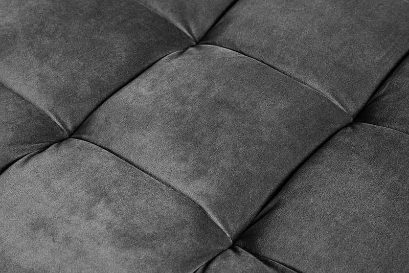 Moderner Hocker COMFORT 80cm grau Samt Taschenfederkern